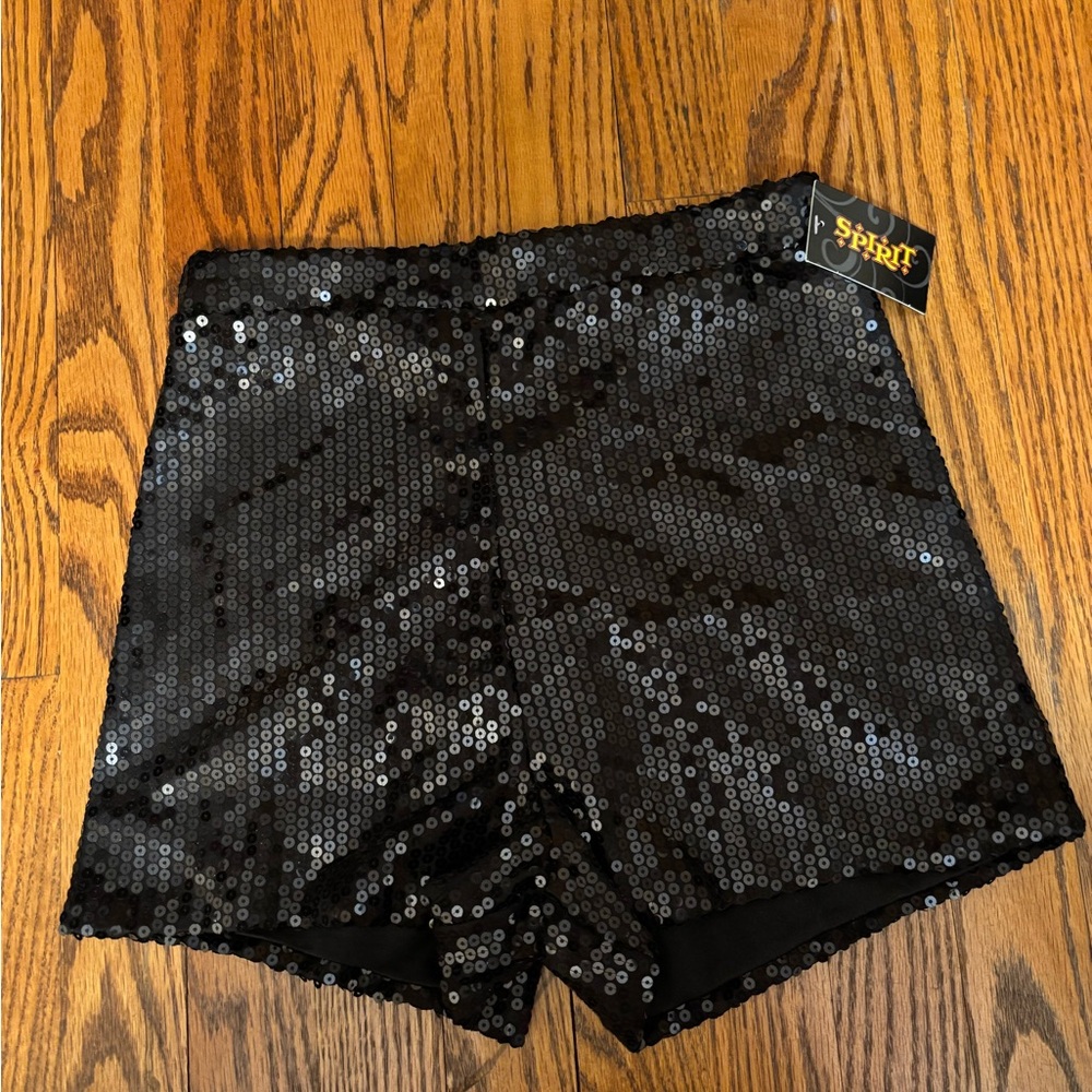 Spirit Black Sequin High-Waist Women's Shorts